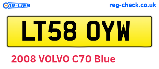 LT58OYW are the vehicle registration plates.