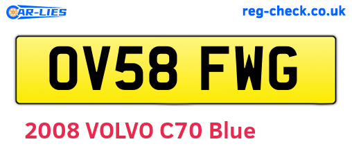 OV58FWG are the vehicle registration plates.