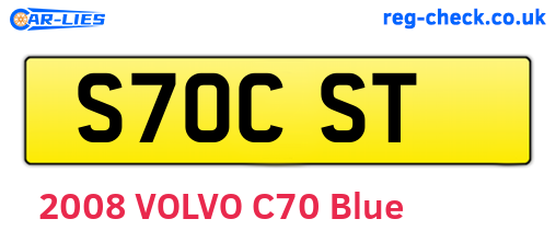S70CST are the vehicle registration plates.