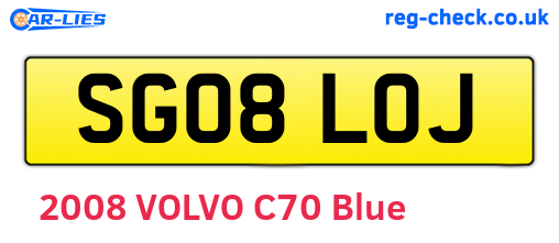 SG08LOJ are the vehicle registration plates.