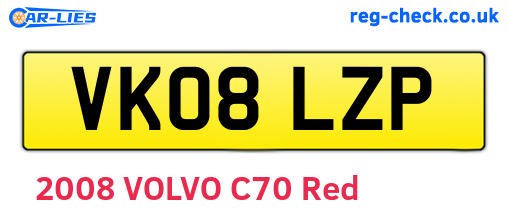 VK08LZP are the vehicle registration plates.