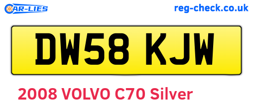 DW58KJW are the vehicle registration plates.