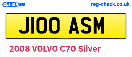 J100ASM are the vehicle registration plates.