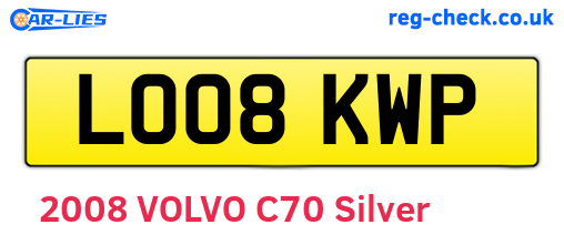LO08KWP are the vehicle registration plates.