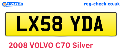 LX58YDA are the vehicle registration plates.