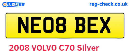 NE08BEX are the vehicle registration plates.