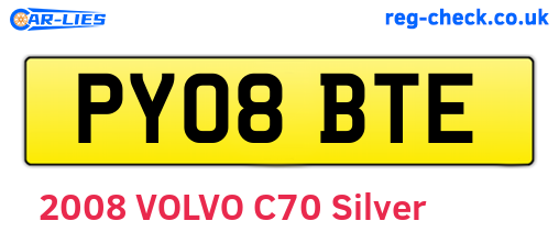 PY08BTE are the vehicle registration plates.