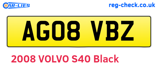 AG08VBZ are the vehicle registration plates.