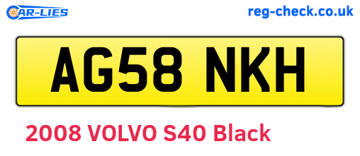 AG58NKH are the vehicle registration plates.