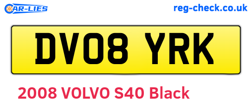 DV08YRK are the vehicle registration plates.