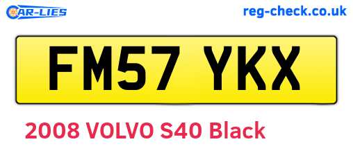 FM57YKX are the vehicle registration plates.