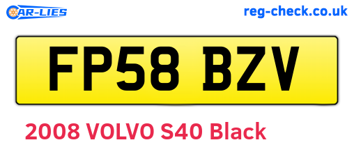 FP58BZV are the vehicle registration plates.