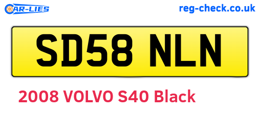 SD58NLN are the vehicle registration plates.