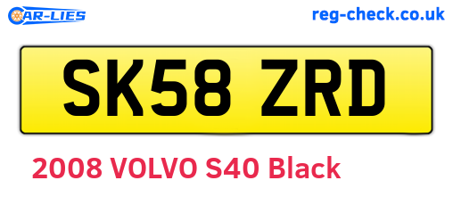 SK58ZRD are the vehicle registration plates.
