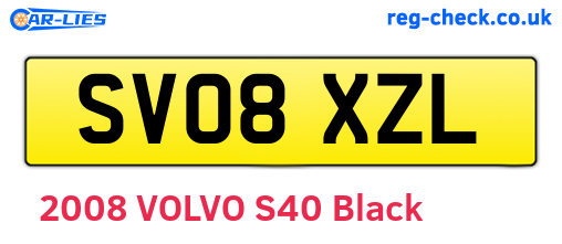 SV08XZL are the vehicle registration plates.