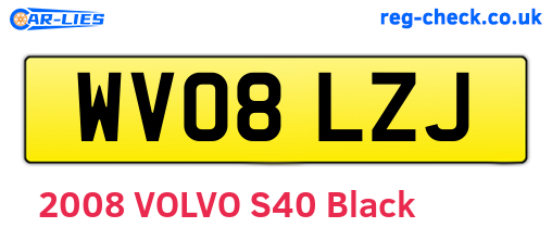 WV08LZJ are the vehicle registration plates.