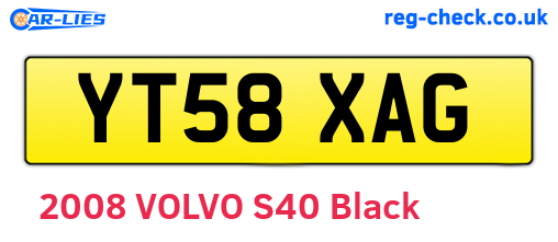 YT58XAG are the vehicle registration plates.