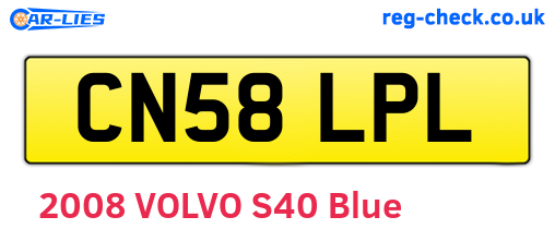 CN58LPL are the vehicle registration plates.