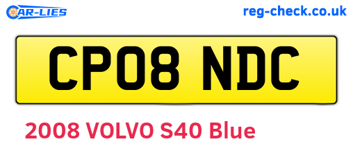 CP08NDC are the vehicle registration plates.