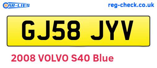 GJ58JYV are the vehicle registration plates.