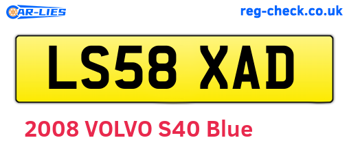 LS58XAD are the vehicle registration plates.
