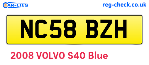 NC58BZH are the vehicle registration plates.