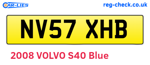 NV57XHB are the vehicle registration plates.