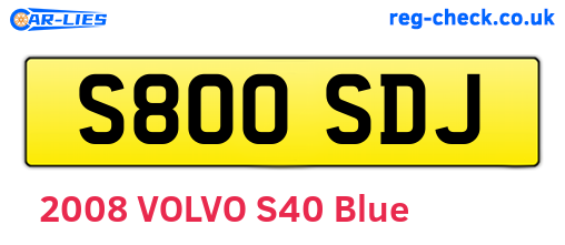 S800SDJ are the vehicle registration plates.