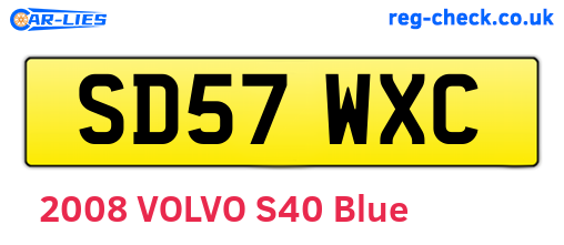 SD57WXC are the vehicle registration plates.