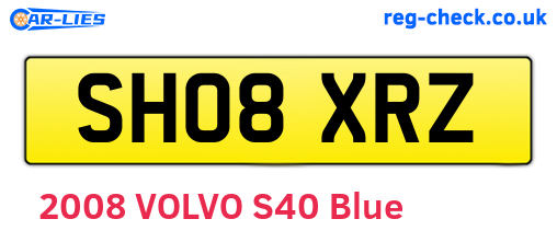 SH08XRZ are the vehicle registration plates.