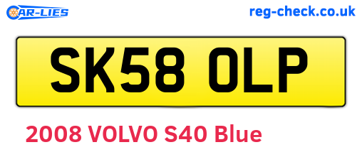 SK58OLP are the vehicle registration plates.