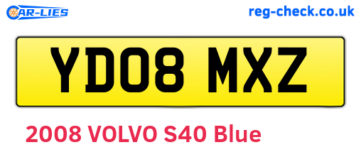 YD08MXZ are the vehicle registration plates.
