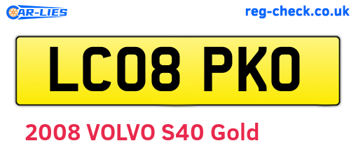LC08PKO are the vehicle registration plates.