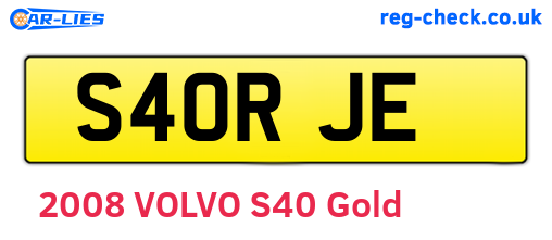 S40RJE are the vehicle registration plates.