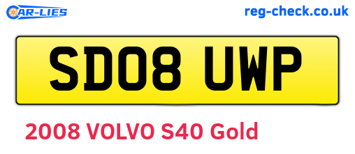 SD08UWP are the vehicle registration plates.
