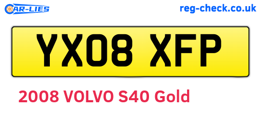 YX08XFP are the vehicle registration plates.