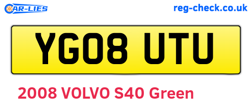 YG08UTU are the vehicle registration plates.