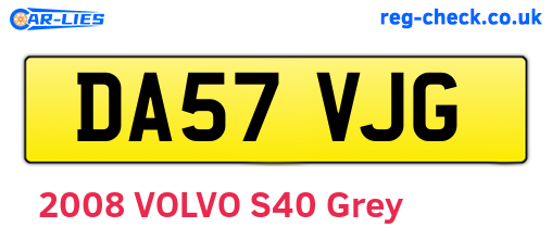 DA57VJG are the vehicle registration plates.