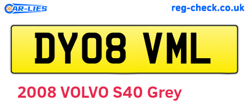 DY08VML are the vehicle registration plates.