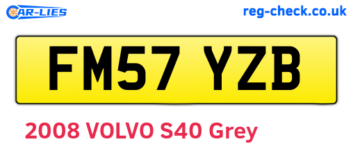 FM57YZB are the vehicle registration plates.