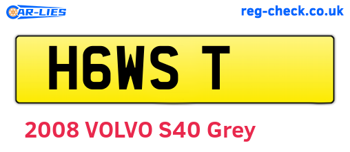 H6WST are the vehicle registration plates.