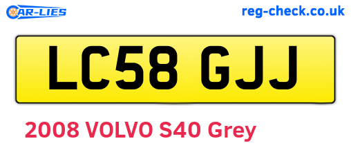 LC58GJJ are the vehicle registration plates.