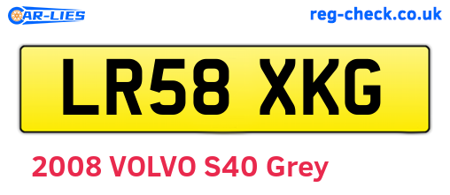 LR58XKG are the vehicle registration plates.