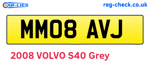 MM08AVJ are the vehicle registration plates.
