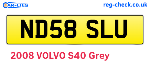 ND58SLU are the vehicle registration plates.