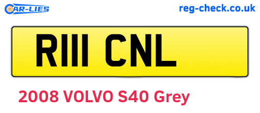 R111CNL are the vehicle registration plates.