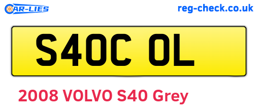 S40COL are the vehicle registration plates.