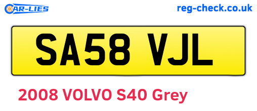 SA58VJL are the vehicle registration plates.
