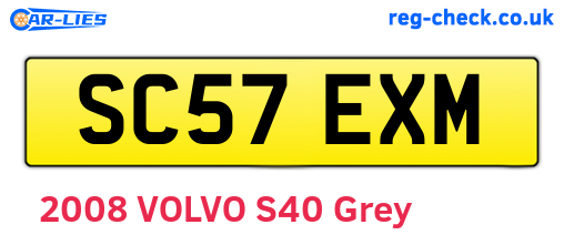 SC57EXM are the vehicle registration plates.
