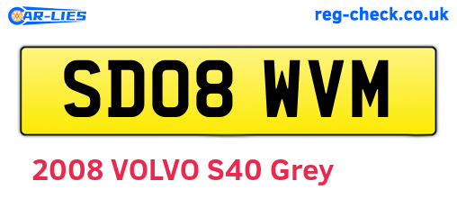 SD08WVM are the vehicle registration plates.
